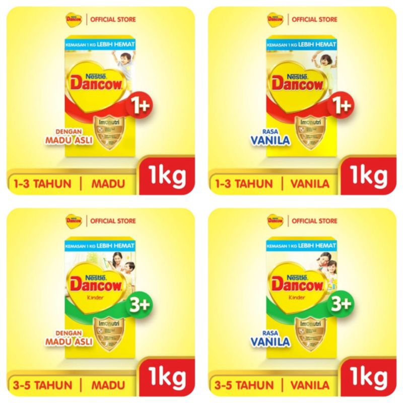 Dancow 1+ Vanila/Madu 1kg / Dancow 3+ Madu/Vanila 1kg
