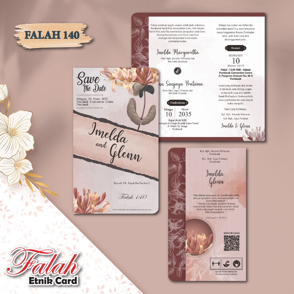 Undangan pernikahan murah / Blangko Undangan Pernikahan Falah 140 / Undangan soft cover / Undangan e