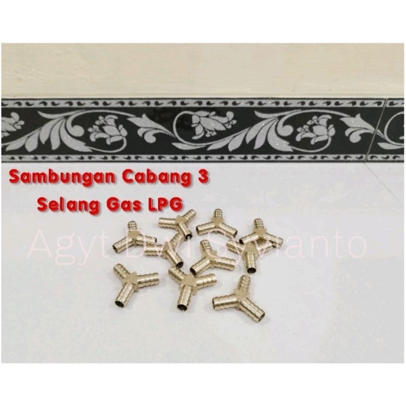 Sambungan Selang Gas LPG Bentuk Y 3/8 Diameter 11mm