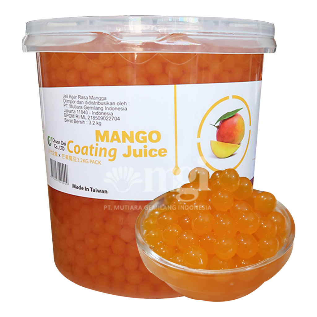 

Popping Boba Mango 3.2kg COATING JUICE AGAR JELLY poping boba meletus mangga 3.2 kilogram