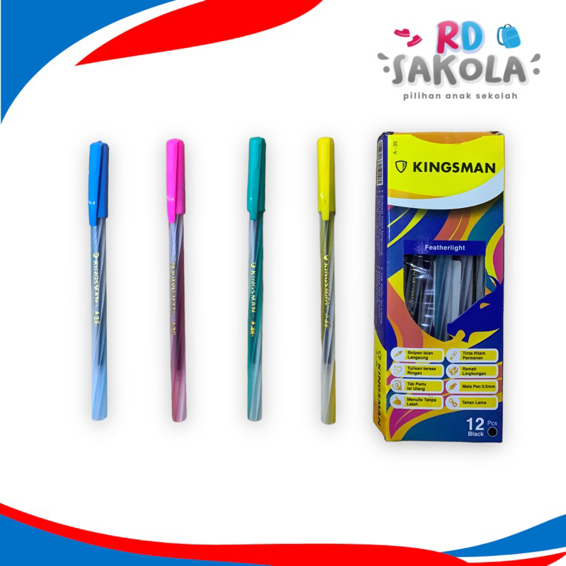 

Pulpen/ Pena Lilin Ulir Kingsman Ballpoint Pen A35 Rainbow / (1 PCS)