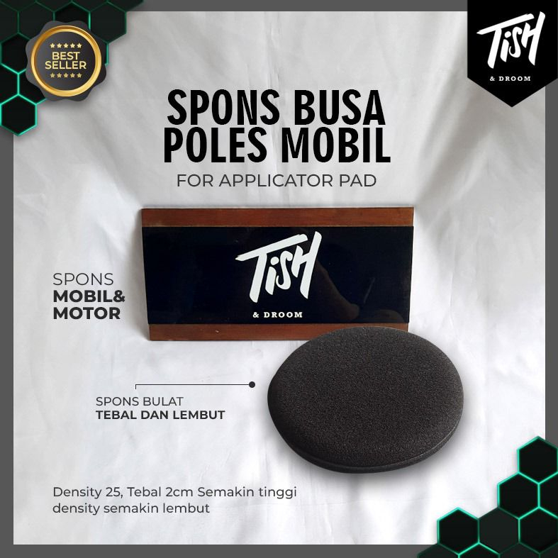 Busa Spons Poles Mobil Bulat Hitam Aplicator Pad