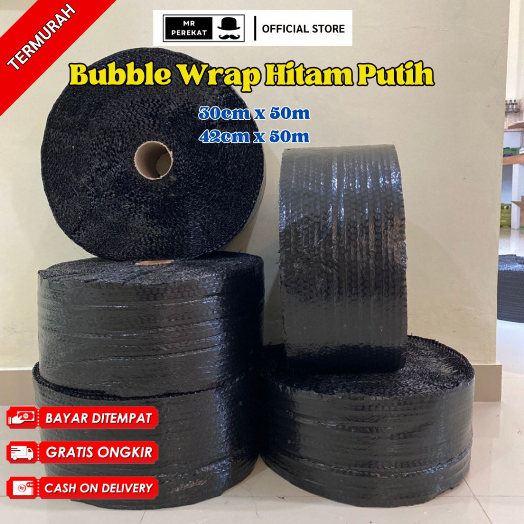 

Bubble Wrap Hitam Putih 50 Meter x 42 Cm - Plastik Packing 42xm x 50 Meter - Plastik Peking Bubel Wrep 50 Meter - Plastik Gelembung Packing Bubble Wrap Bening