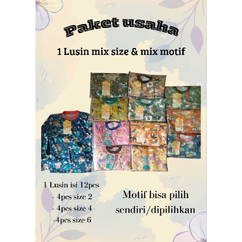 paket usaha gaffy kids 1 lusin(12pcs) mix ukuran dan size