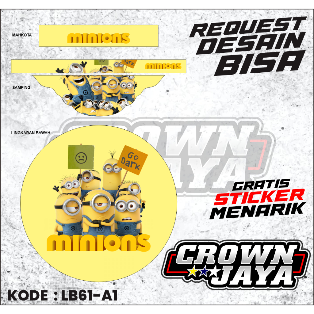 Dekal Stiker Sangkar Lovebird  Stiker Decal Sangkar Tebok Bulat Lovebird Lis Hologram Motif Kartun B