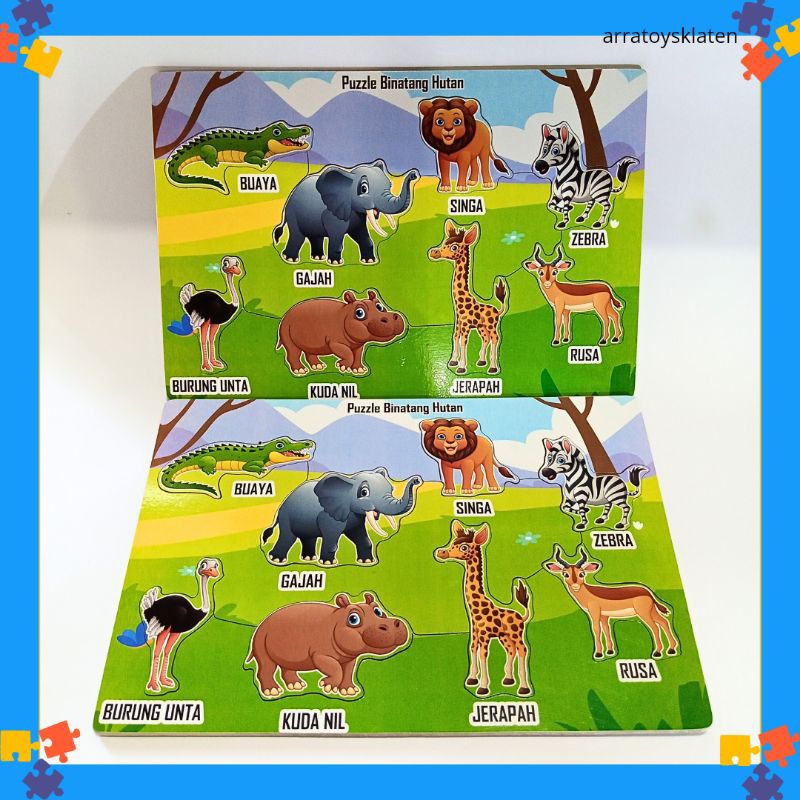 Puzzle Anak/Puzzle Edukasi Anak/Puzzle Binatang Hutan