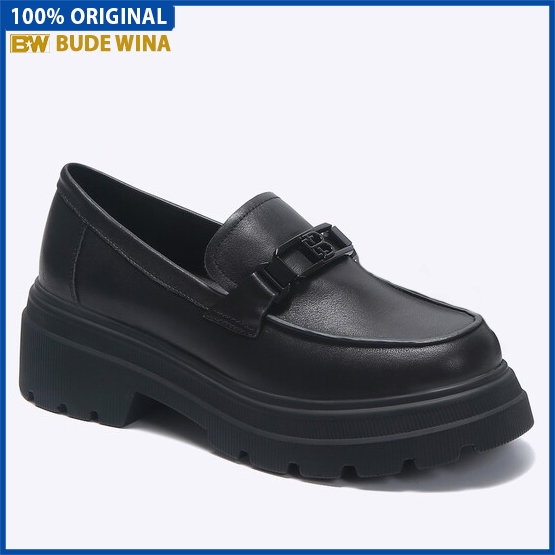 SEPATU LOAFER WANITA EVERBEST ORIGINAL LEATHER LOAFERS SLIP ON BLACK EW19