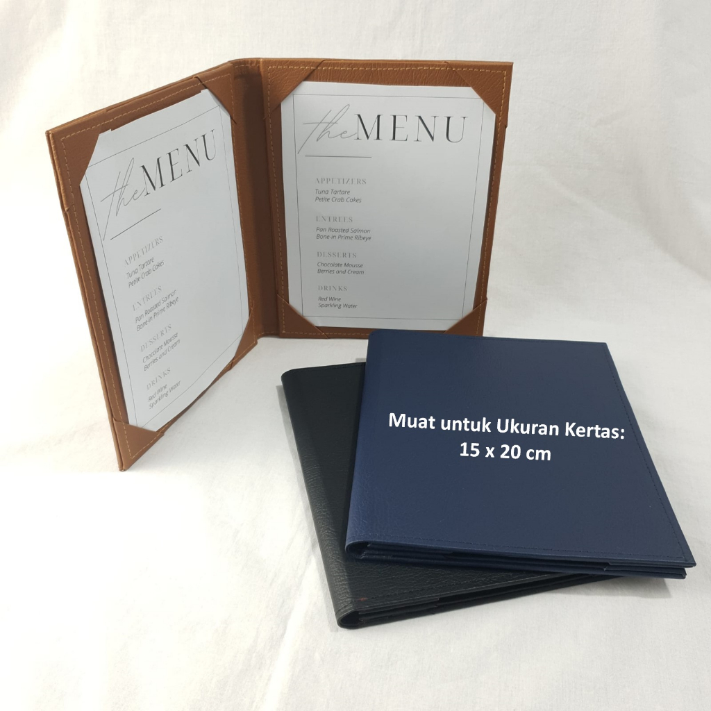 

LusioSB Buku Menu Cafe Premium A5 Kulit Faux Leather Isi 2 Menu Book