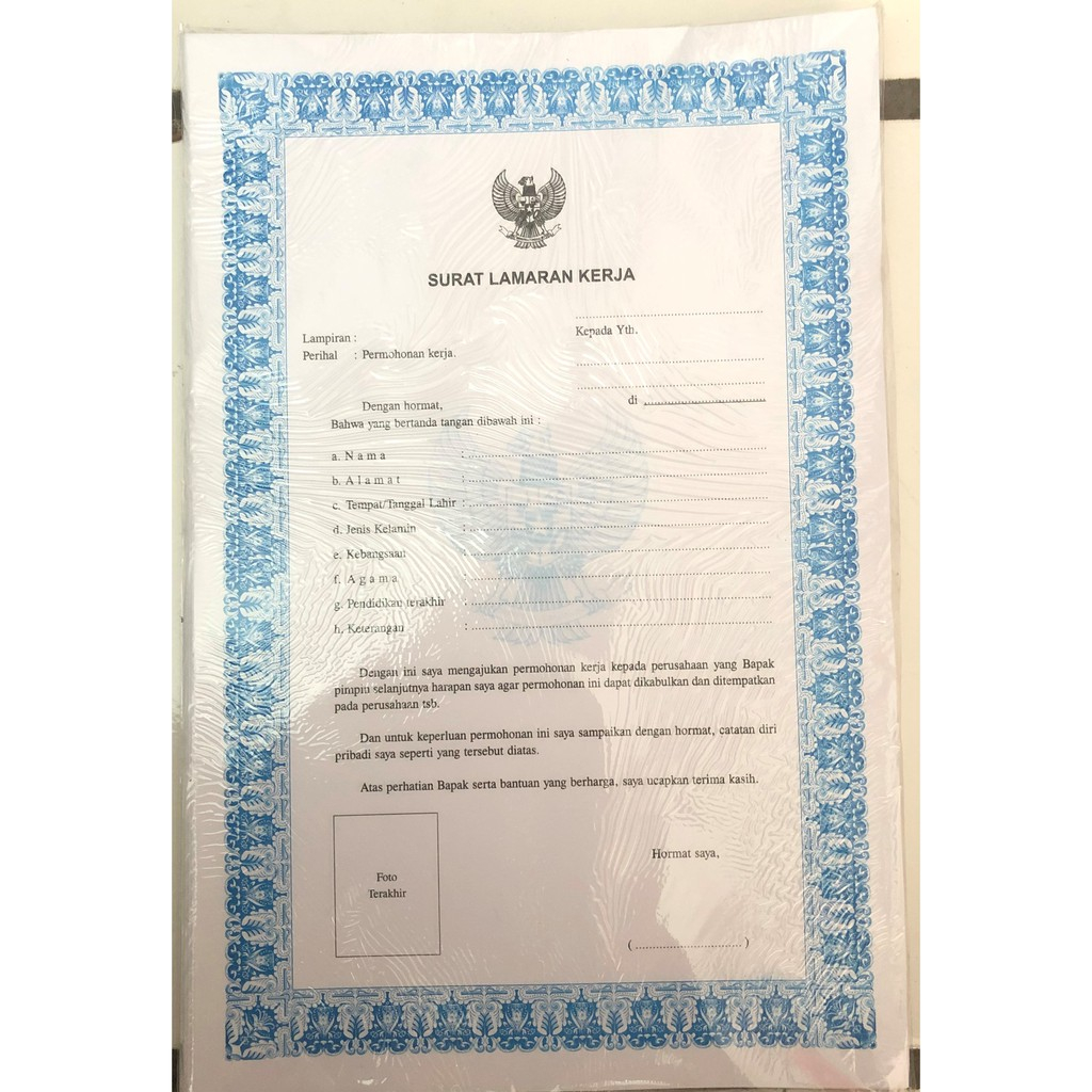 

KERTAS LAMARAN KERJA