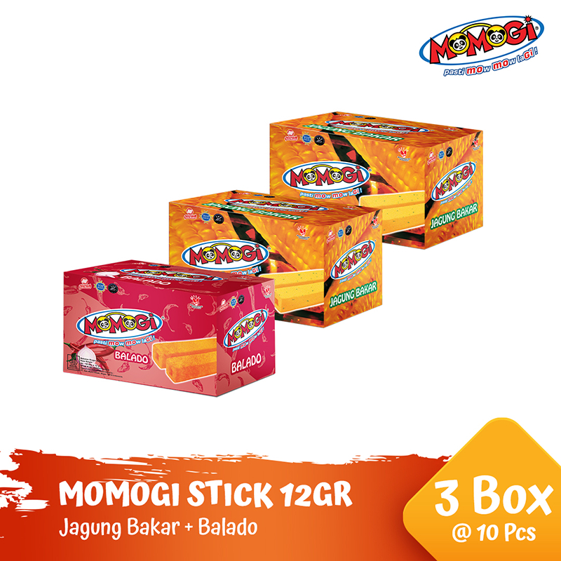 

Momogi Jagung Bakar 12gr [2 Box] + Momogi Balado 12gr [1 Box]