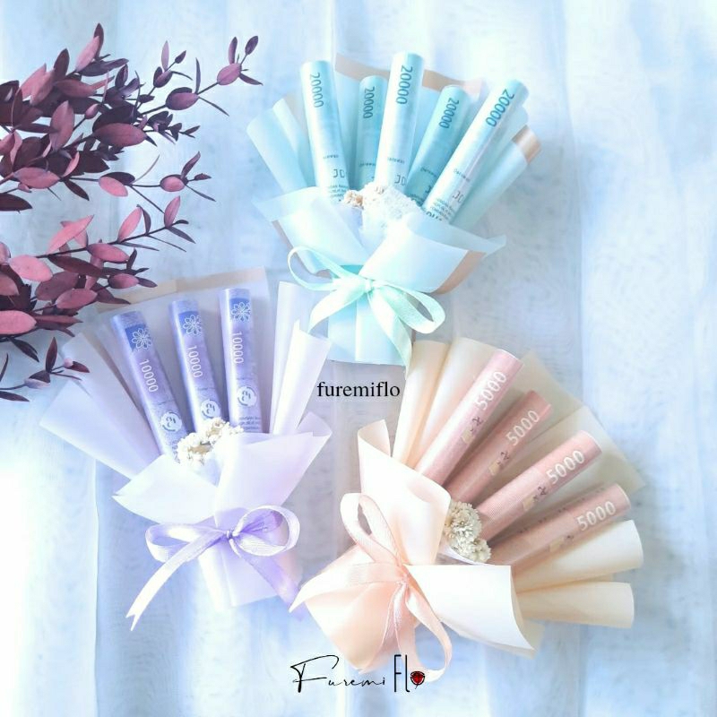 Buket Uang Mini | Buket Bunga | Buket THR Uang Kosongan | Buket Mini | Mini Bouquet (Belum termasuk 