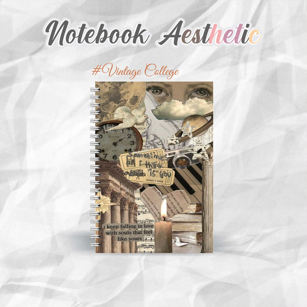 

NOTEBOOK A5 VINTAGE COLLEGE CATATAN/JURNAL BOOKPAPER GRID/KOTAK2#DOTTED/TITIK2#BLANK/POLOS