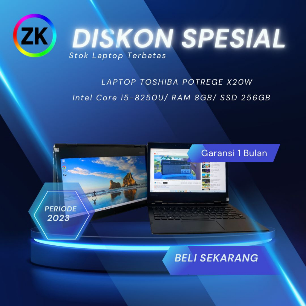 Promo laptop toshiba portege core i5 gen 8 ram 8/256 gb