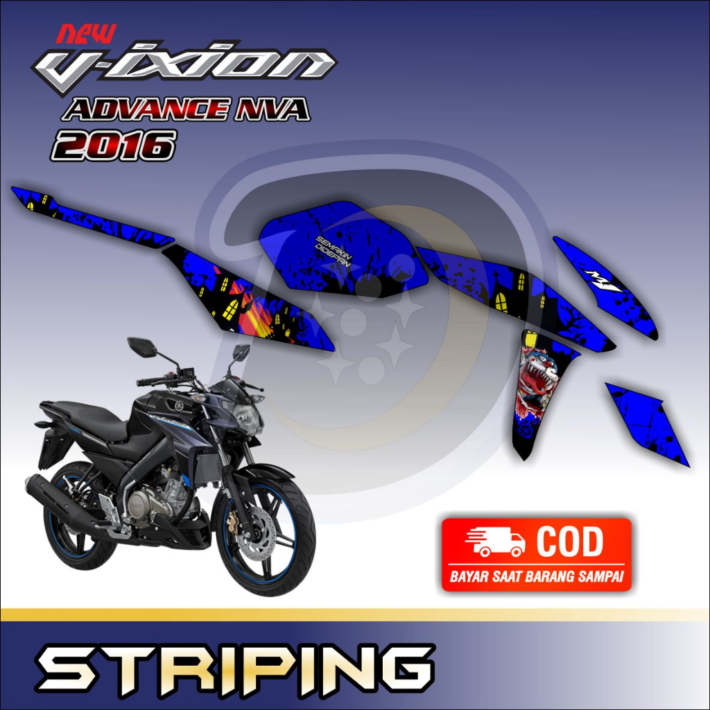 Striping Lis Vixion Advance 2016 Stiker Yamaha Vixion Nva Stiker Variasi Vixion Nva Doraemon Zombie