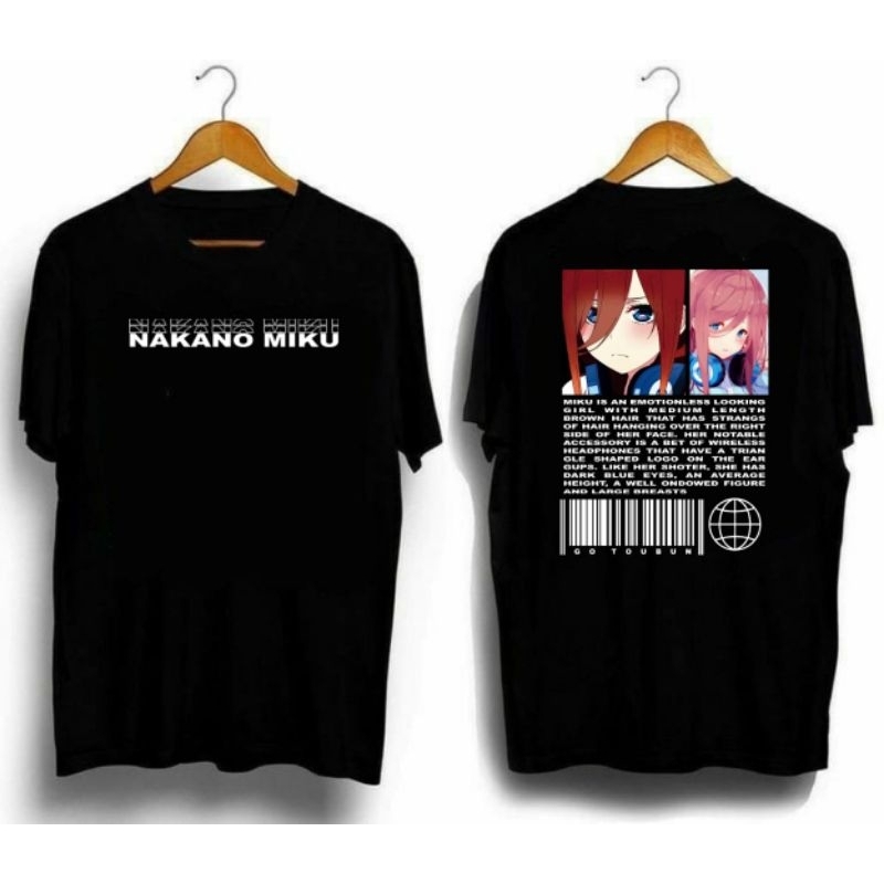 Kaos Anime Jepang Terbaru/Kaos Nakano Miku/Kaos Wibu Terbaru/Baju Anime Terbaru