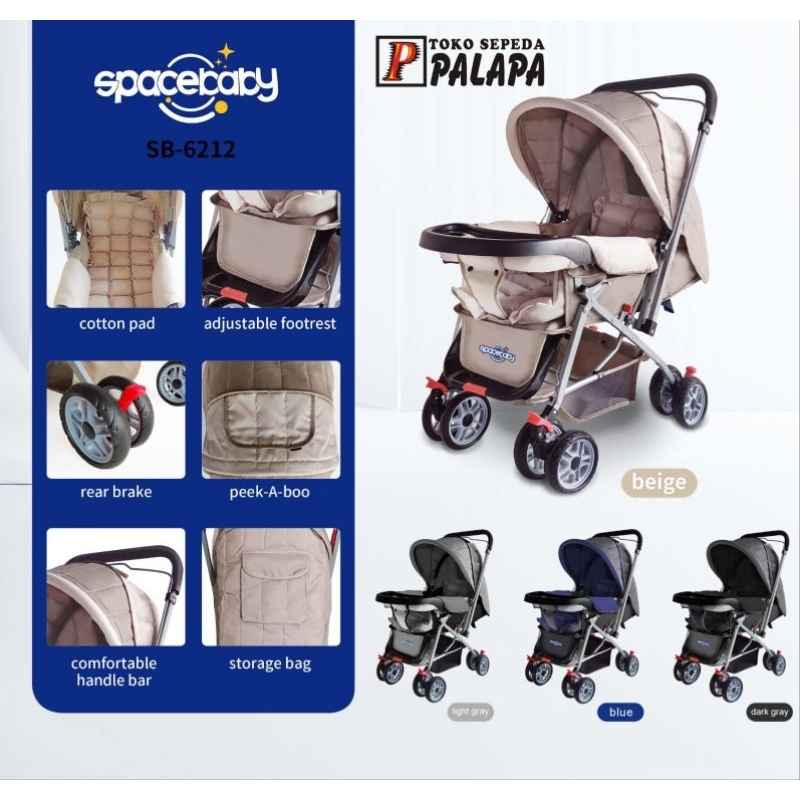 Kereta Dorong Space Baby Spacebaby SB - 6212 BABY STROLLER By Pacific