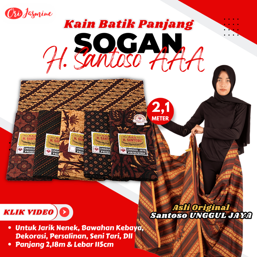Kain batik meteran katun solo murah premium tulis jarik melahirkan batik katun halus SANTOSO AAA