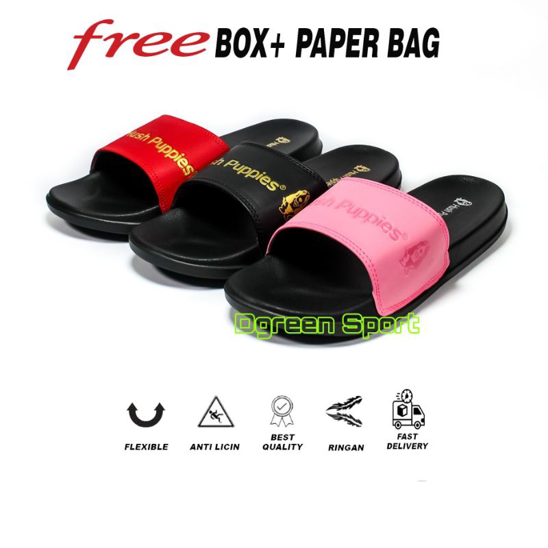 PROMO SANDAL MURAH... SENDAL SLOP SLIP ON SLIDE HUSH PUPPIES TERBARU SANDAL KULIT TERMURAH SANDAL AN