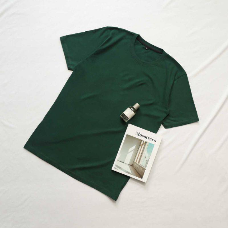 Kaos Polos Atasan Pria Wanita Oblong Pendek PE Soft || Baju Polos Pria Termurah-HIJAU BOTOL XL