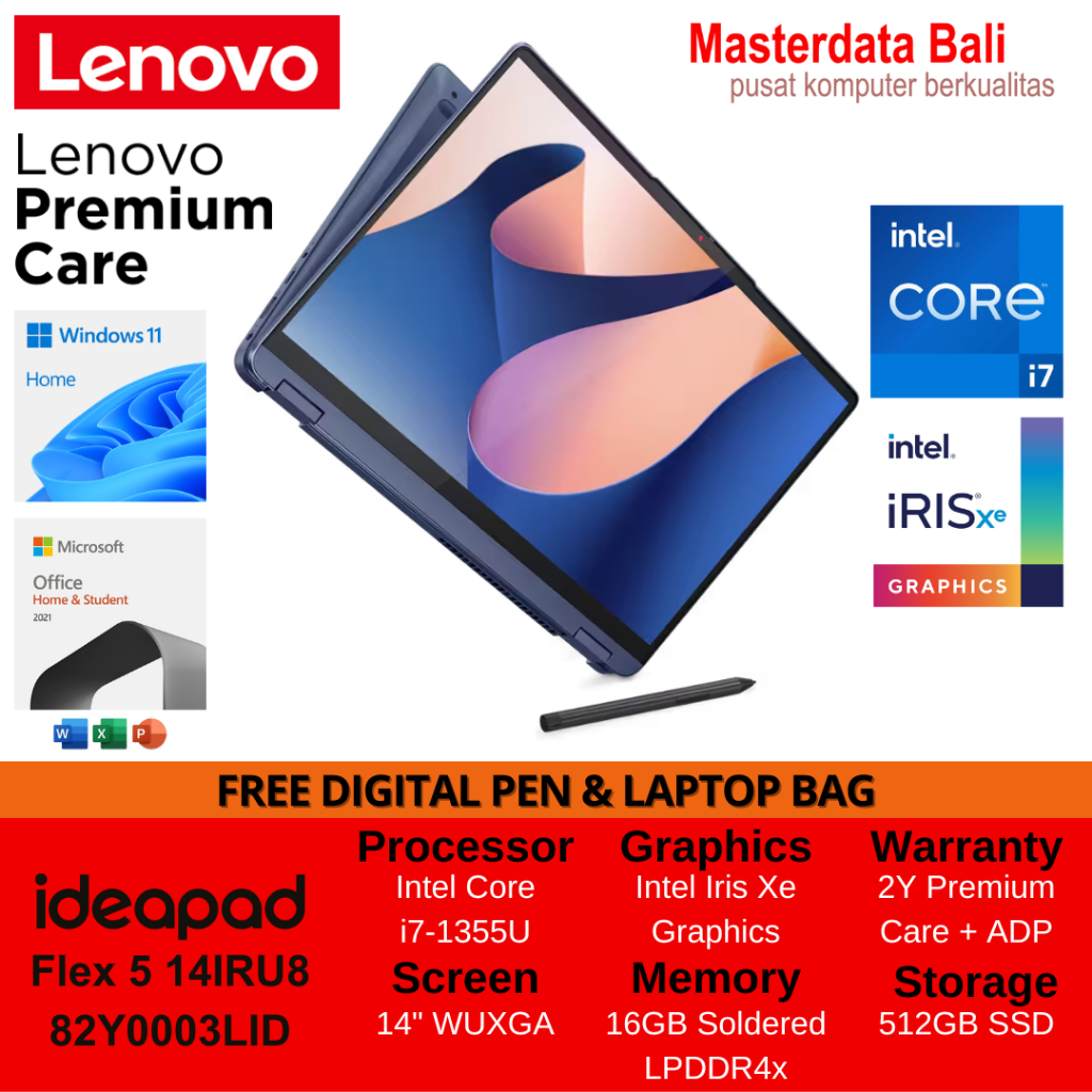 Laptop Lenovo IdeaPad Flex 5 14IRU8 Intel Core i7 14" WUXGA W11H+OHS