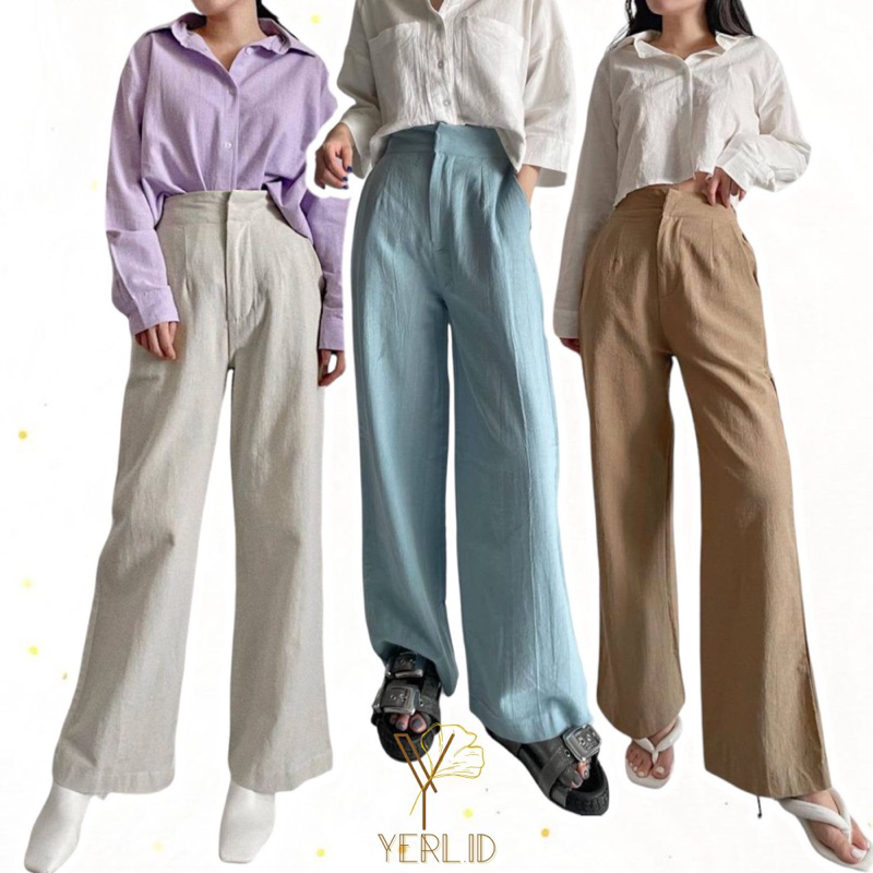 celana kulot highwaist | 2239 | CELANA KULOT HIGHWAIST | CELANA KULOT LINEN HIGHWAIST | CELANA LINEN