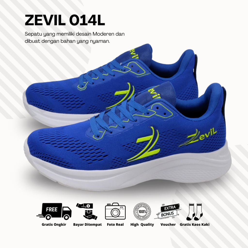 Sepatu ZEVIL ORIGINAL Pria unsinex Sneakers Tali Casual Olahraga ZEVIL Sepatu Sekolah