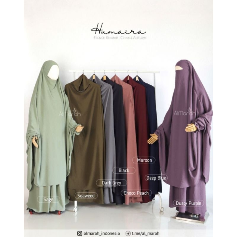 SET HUMAIRA GAMIS SYARI BY AL-MAR'AH / SET GAMIS SYARI CRINKLE AIRFLOW