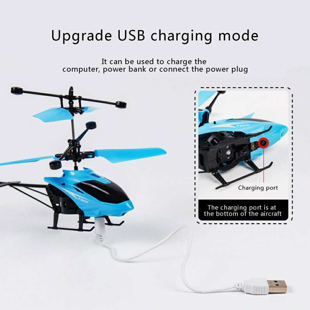 PROMO TERBARU Mainan Helikopter Remote Control dan Sensor Tangan USB Cas / Mainan Anak Pesawat