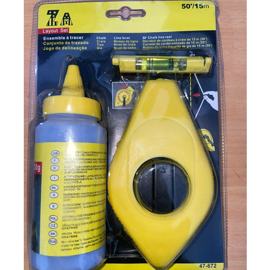 Benang Sipatan Ukur Tukang Set/ benang tukang set/Chalk line reel with chalk/ Sipatan Tinta BERKUALI