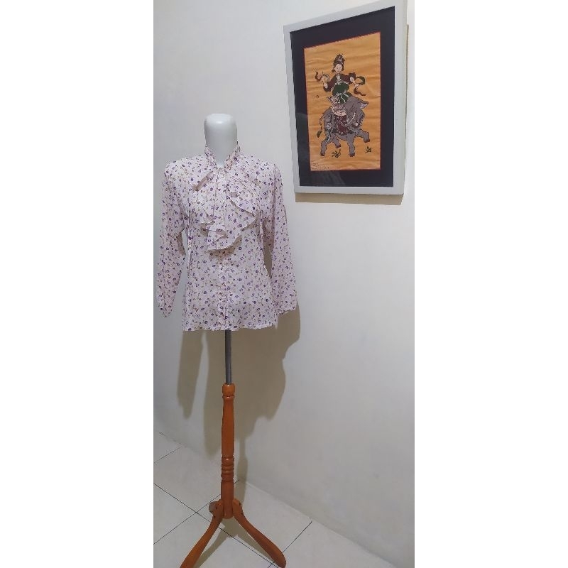 Outer Blouse Bunga Ungu Kecil