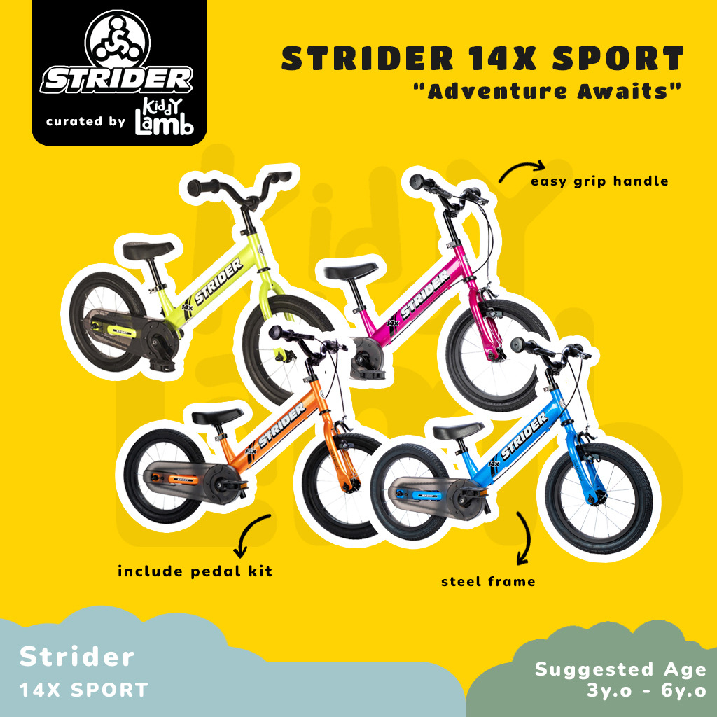 Strider 14x Sport Plus Pedal Kit Bundle / Balance Bike Sepeda Gowes Anak Toddler Kid / Pushbike - KI