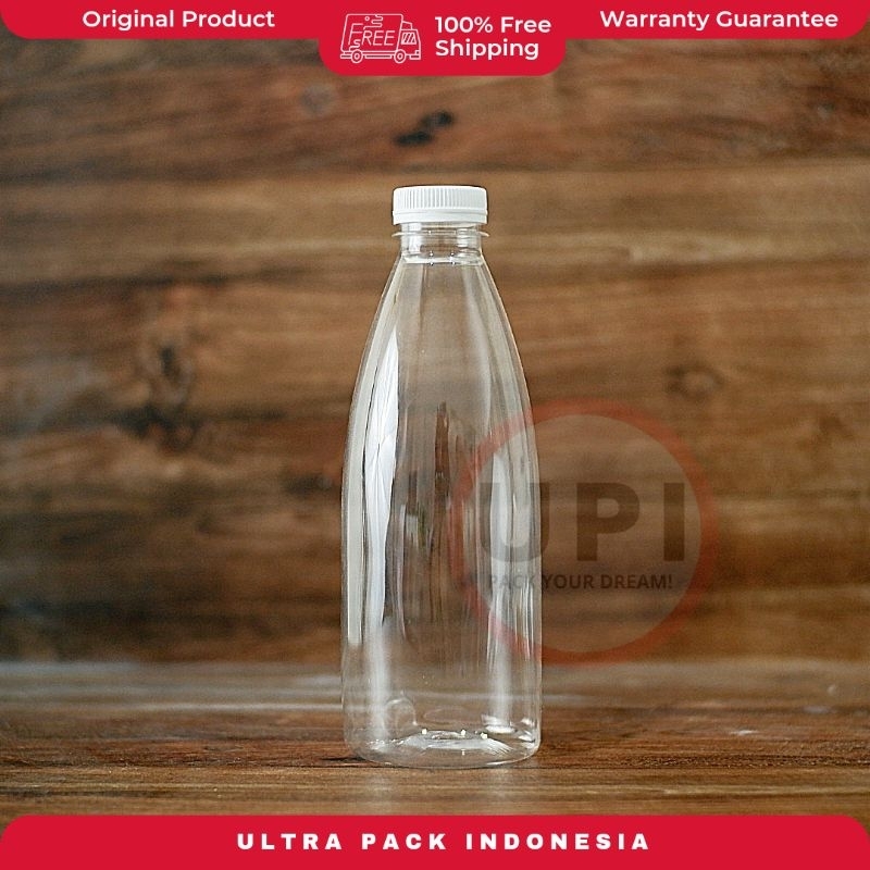 KEMASAN MINUMAN BOTOL FOOD GRADE - BOTOL ECO VALENCIA 500ML CLEAR + TUTUP ULIR SEGEL PUTIH EKONOMIS