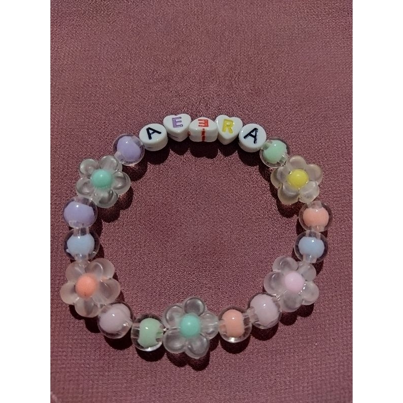 Gelang manik Bunga kaca| Gelang Premium| Gelang murah | Aksesoris anak| Gelang manik| Gelang nama