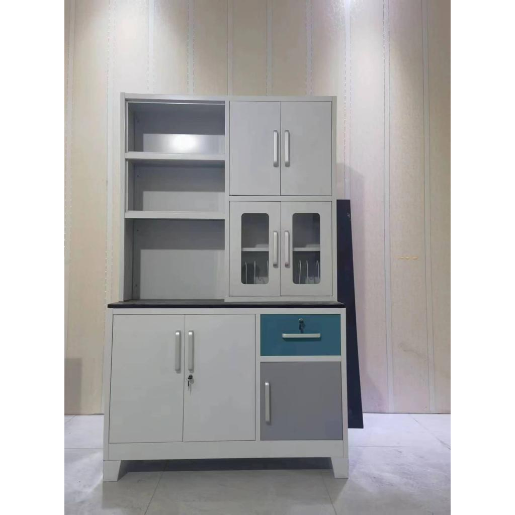 Lemari Sayur Import Plat Besi 3 Pintu 120cm Include Rak Piring Anti Air - Medan