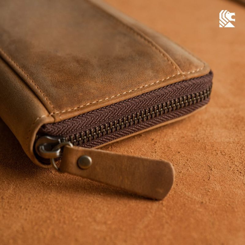 BEST SELLER Dompet Panjang Reven Leather Abimana Mini Pouch Hand Bag Bahan Kulit Sapi Asli Crazy