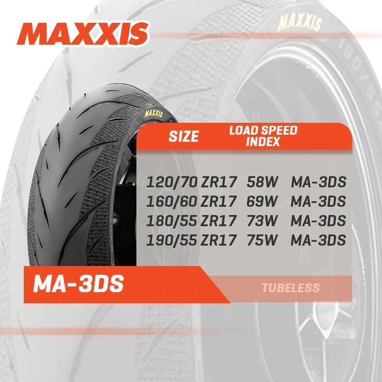 BAN MA-3DS MAXXIS IMPORT ORIGINAL RADIAL DIAMOND RING 17 250 150 120/70  160/60 180/55 190/55 MOGE