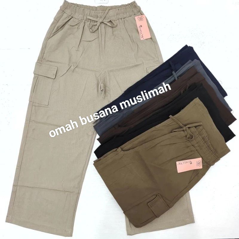 CELANA KULOT PANJANG WANITA KULOT CARGO TEBAL SIMPLE ME