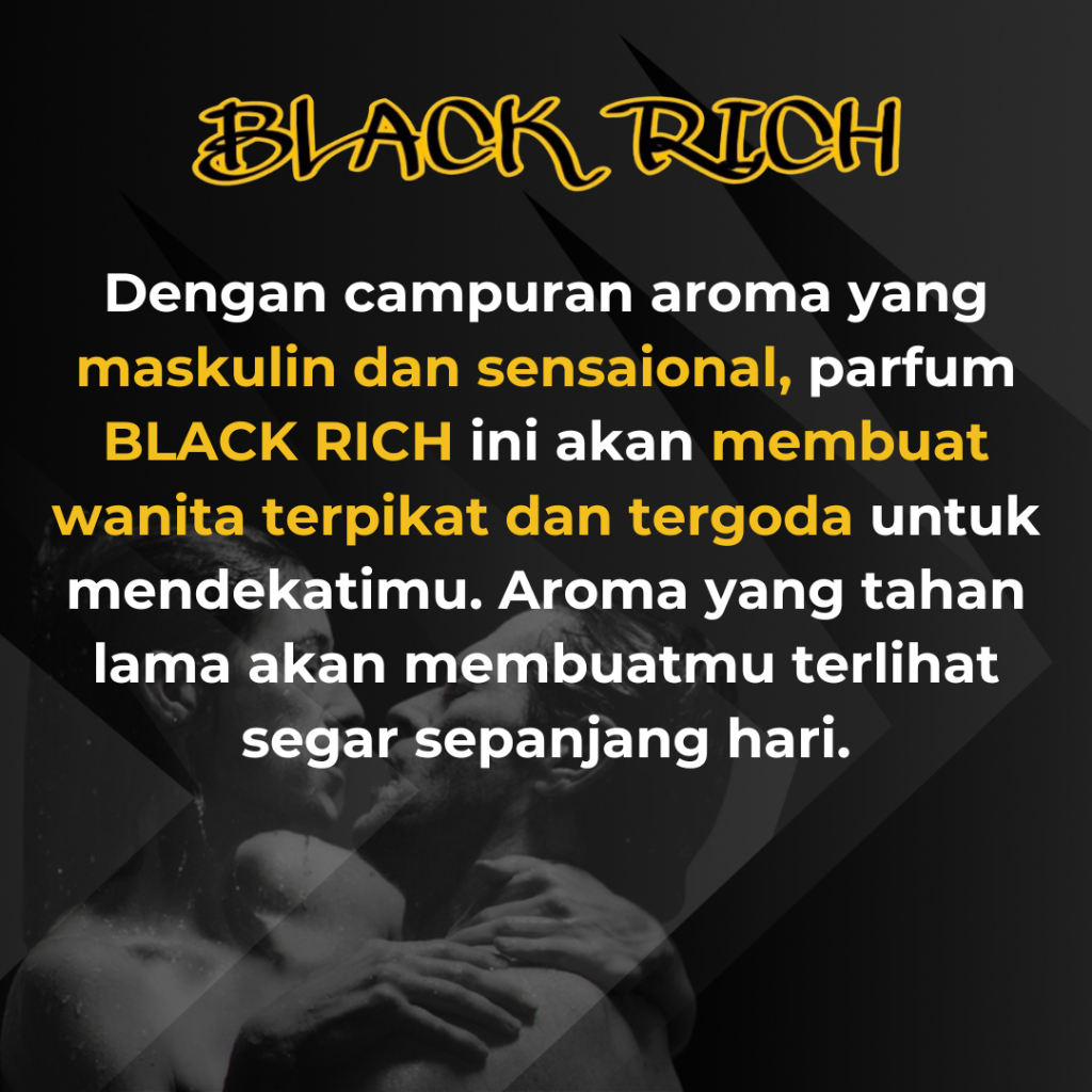 BONUS EMAS - Parfum Blackrich 30 ml - Parfum Pria Dewasa Pemikat Wanita