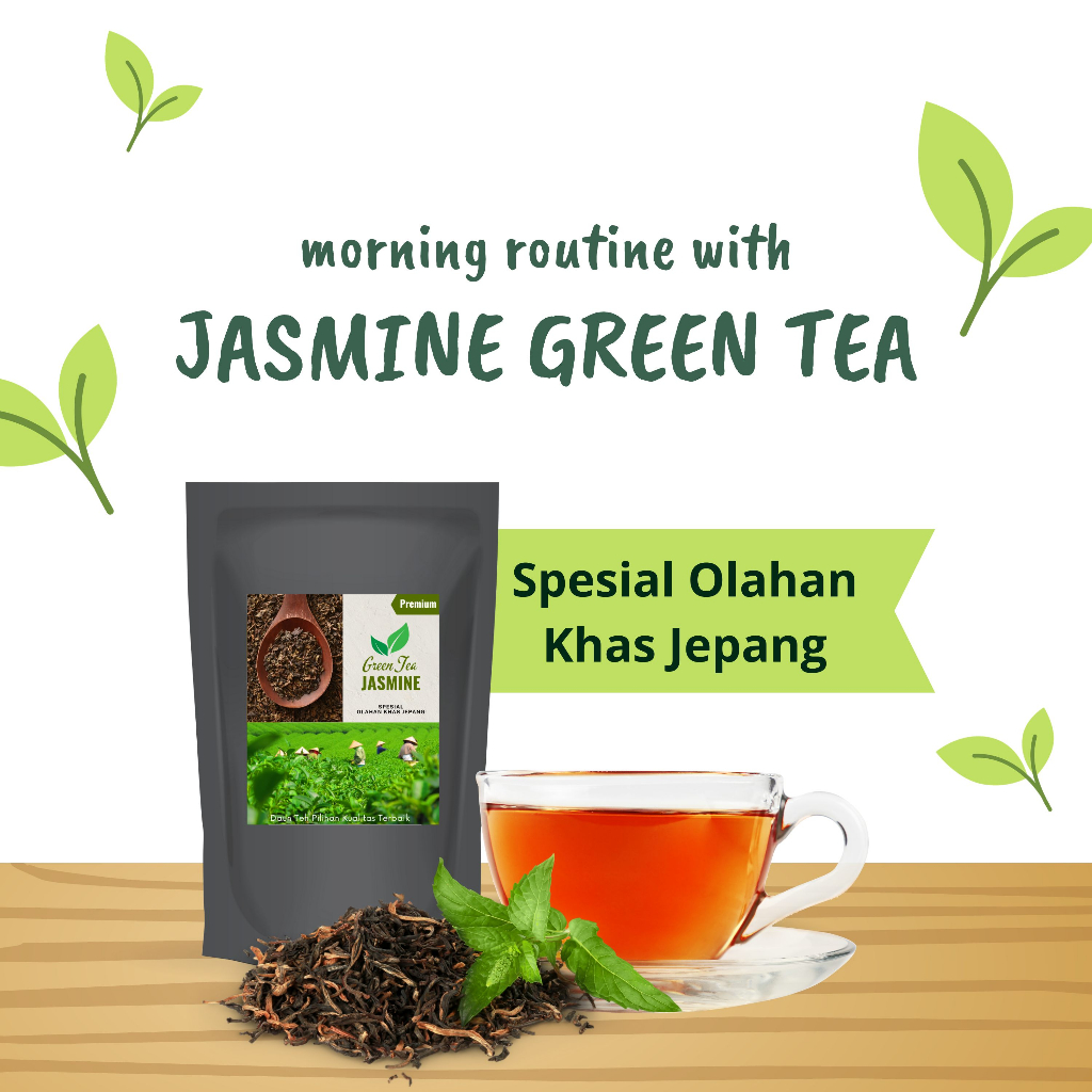 

Teh Hijau Premium Melati Green Tea Jasmine Tradisi Olahan Japan 40g