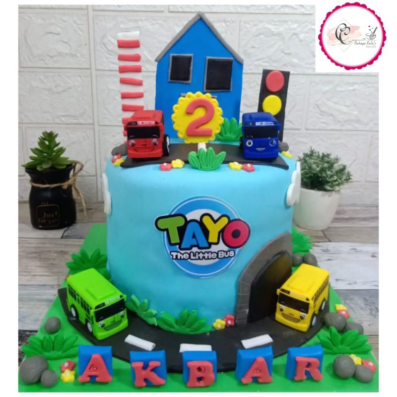 Kue Ulang Tahun Tayo / Kue Ultah Karakter Tayo / Tayo Cake / Buss Tayo Cake