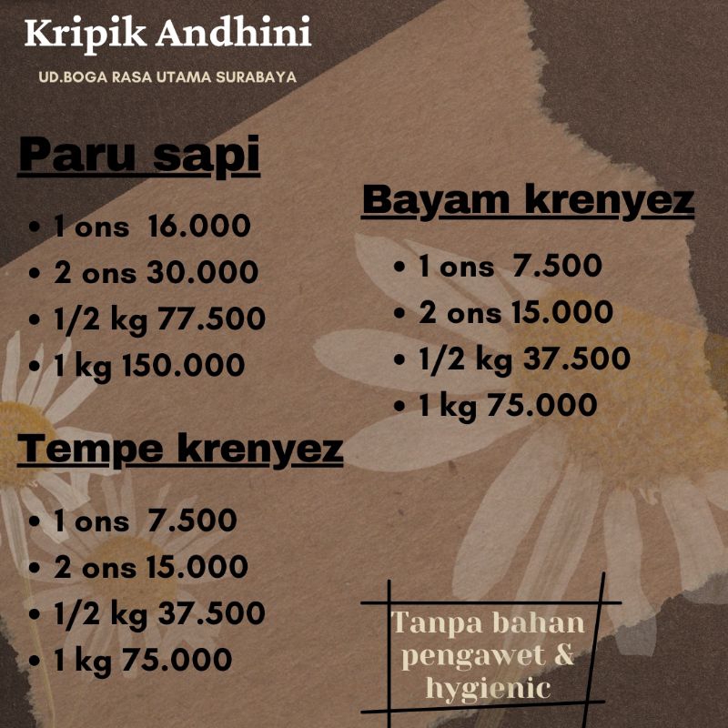 

KRIPIK PARU SAPI ANDHINI (UD BOGA RASA UTAMA)