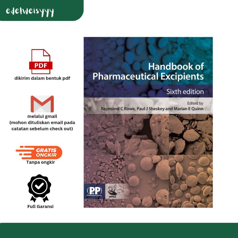 

(PDF) HANDBOOK PF PHARMACEUTICAL EXCIPIENTS 6th/ Raymond C Rowe dkk