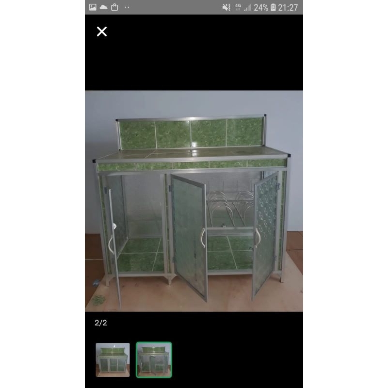 RAK MEJA KOMPOR KERAMIK 3 PINTU RATA