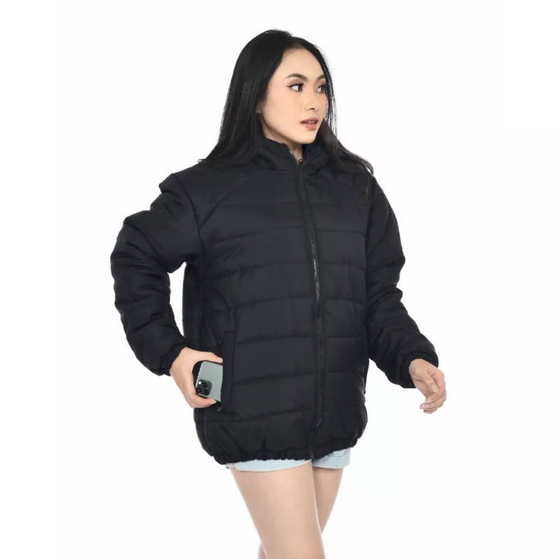 Nugi jaket PUFFER wanita khusus hitam import korea//Jaket Mantel Musim Dingin wanita// Parka Mantel 
