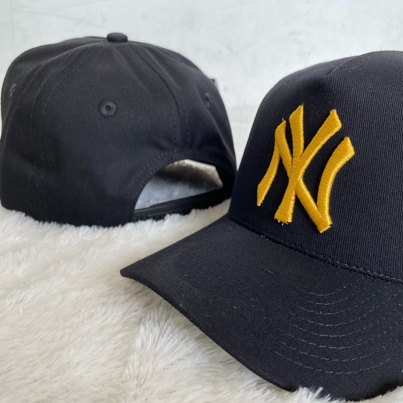 TOPI NY HITAM LOGO KUNING ORIGINAL PREMIUM