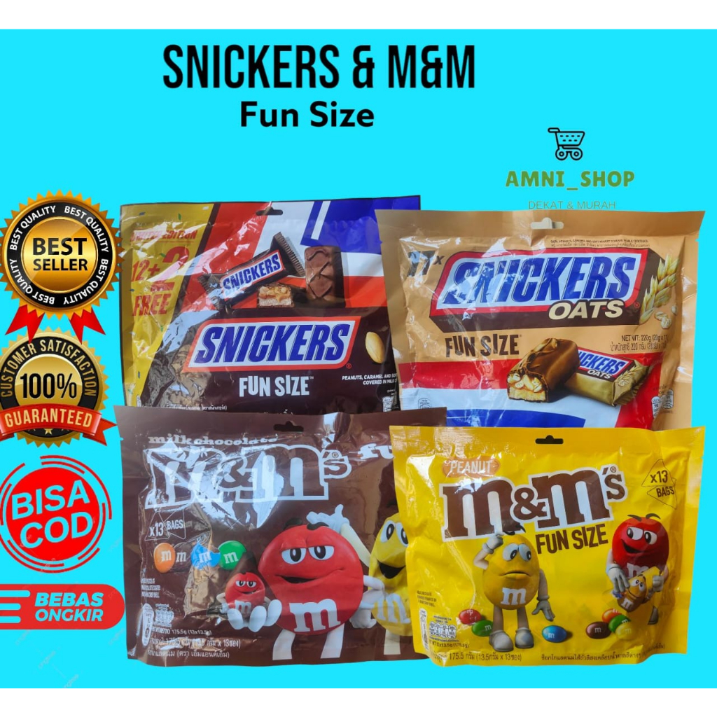 

Cokelat M&M Snickers fun size dan Mars Original Import Termurah