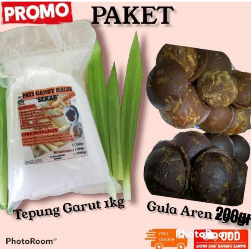 

tepung pati garut 1kg+gula aren 200gram