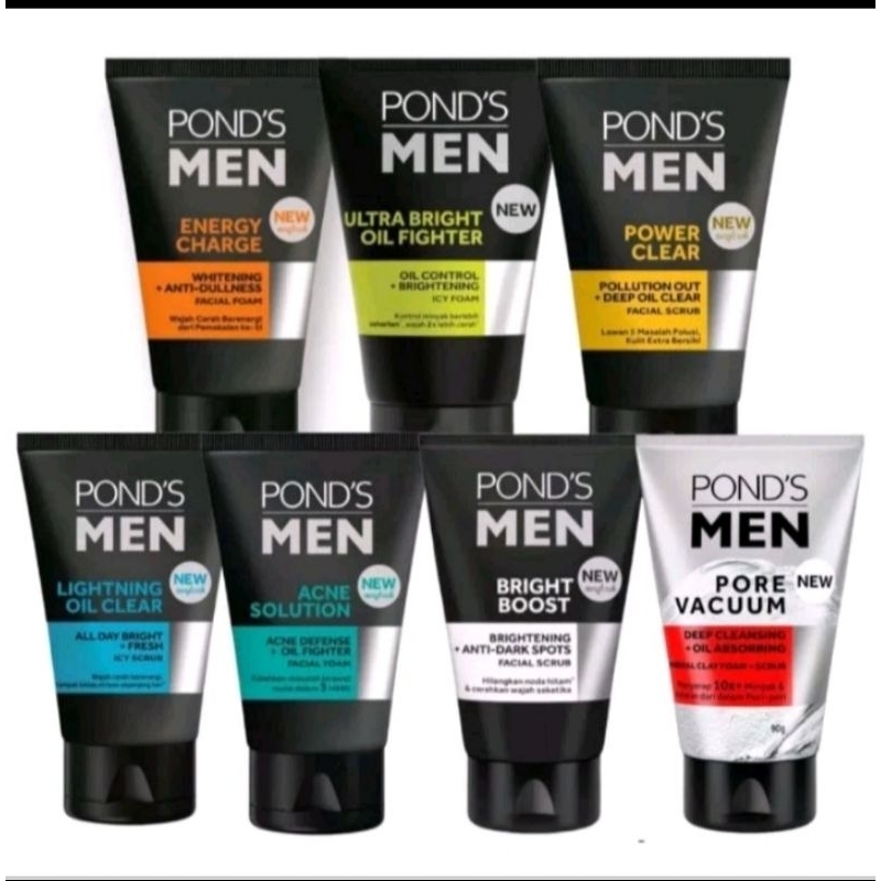 PONDS MEN White Boost 100ml, ponds men Energy Charge 100ml, ponds men 100ml Pond's Men Acne Solution