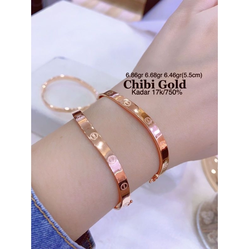 Bangle emas  CA gelombang  Bangle safari emas 750 kadar 17k - CHIBI GOLD