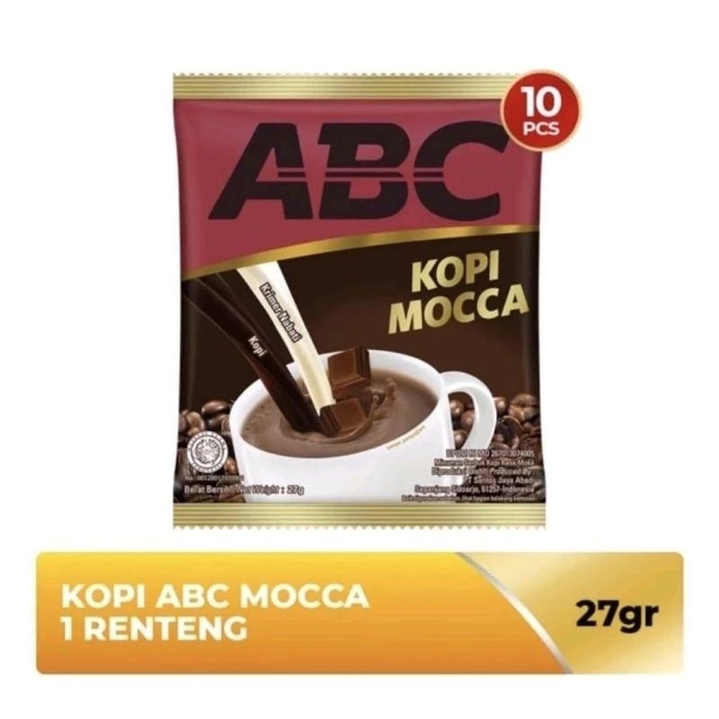 

Abc Kopi mocca Rencengan 27gr x10